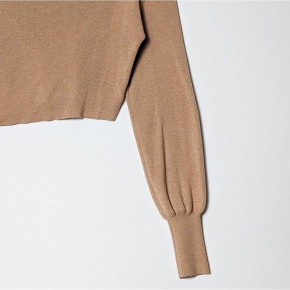 WILFRED Rebecca Sweater Wool Light Brown Cropped Turtleneck XXS 00 Aritzia - Picture 8 of 12